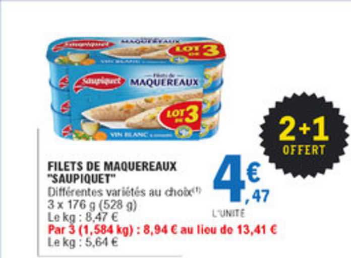 Filets De Maquereaux Saupiquet 2+1 Offert