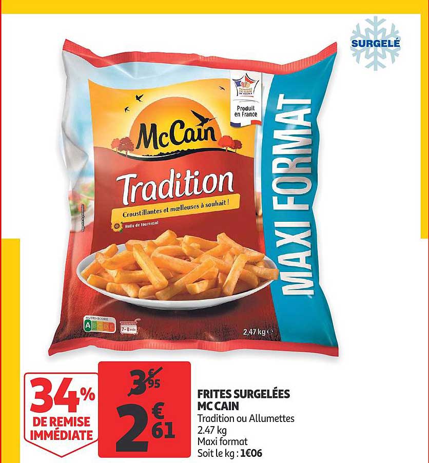 frites surgelées mc cain 34% de remise immédiate