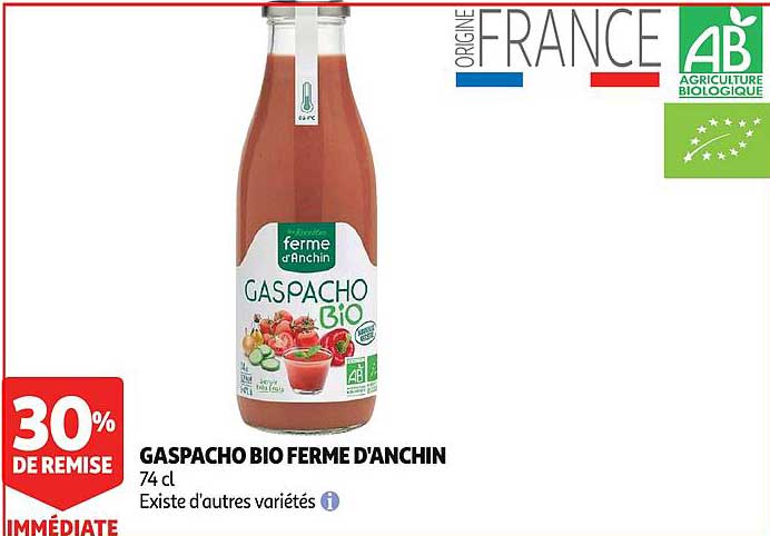 gaspacho bio ferme d'anchin 30% de remise immédiate