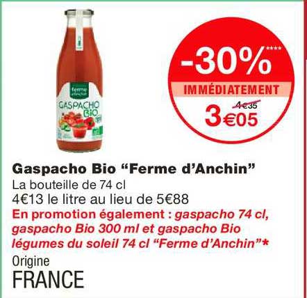gaspacho bio ferme d'anchin