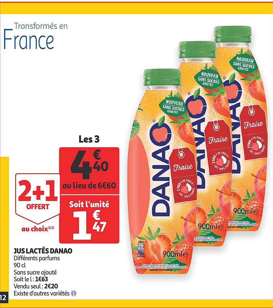 Jus Lactés Danao 2+1 Offert Au Choix