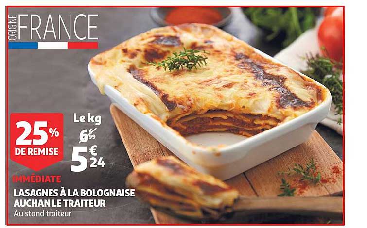 Lasagnes à La Bolognaise Auchan Le Traiteur 25% De Remise Immédiate