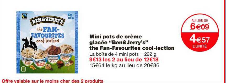mini pots de crème glacée ben&jerry's the fan favourites cool lection