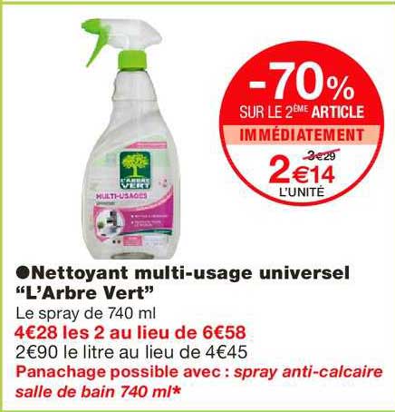 nettoyant multi usage universel l'arbre vert -70% sur le 2ème article