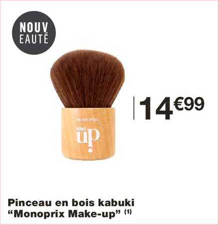 pinceau en bois kabuki monoprix make up bio