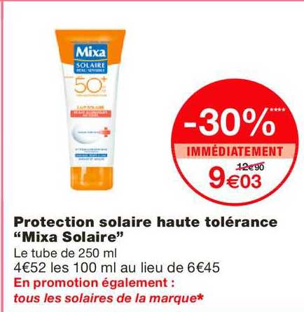 protection solaire haute tolérance mixa solaire