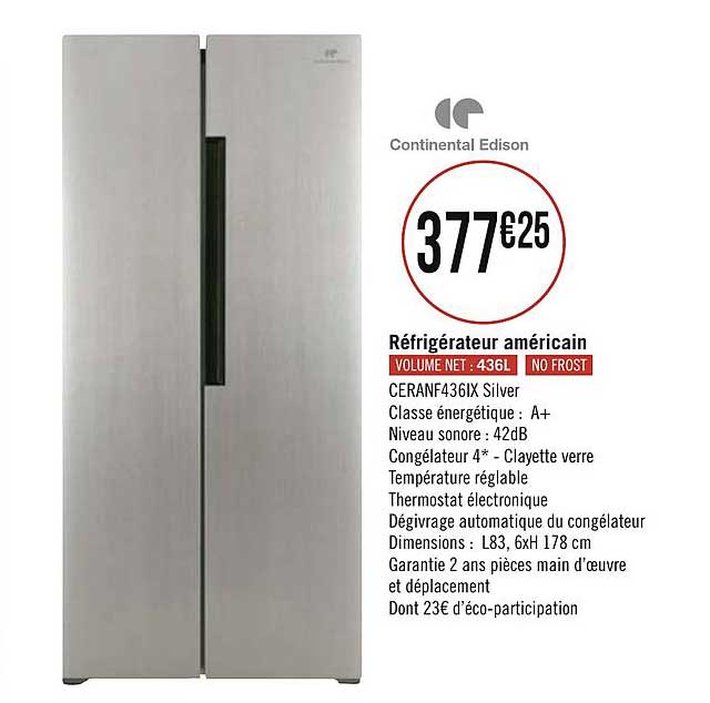 Réfrigérateur Américain Continental Edison