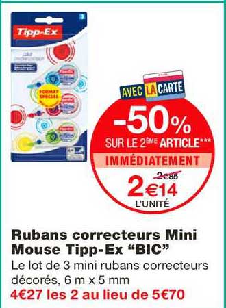 Rubas Correcteurs Mini Mouse Tipp Ex Bic