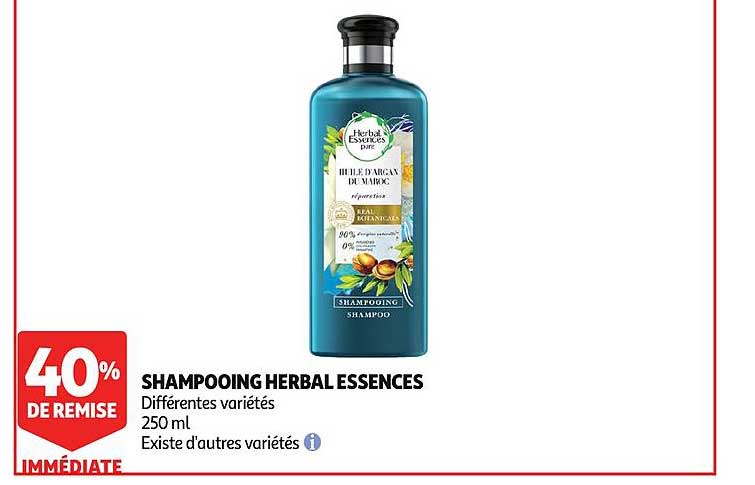 shampooing herbal essences 40% de remise immédiate