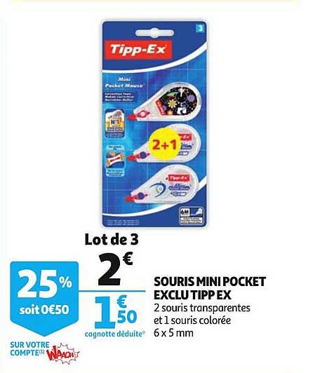 souris mini pocket exclu tipp ex