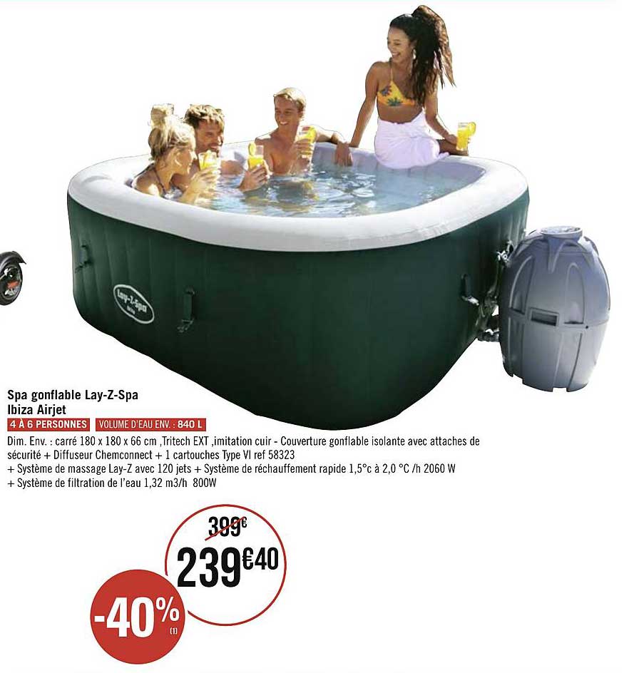 spa gonflable lay z spa ibiza airjet
