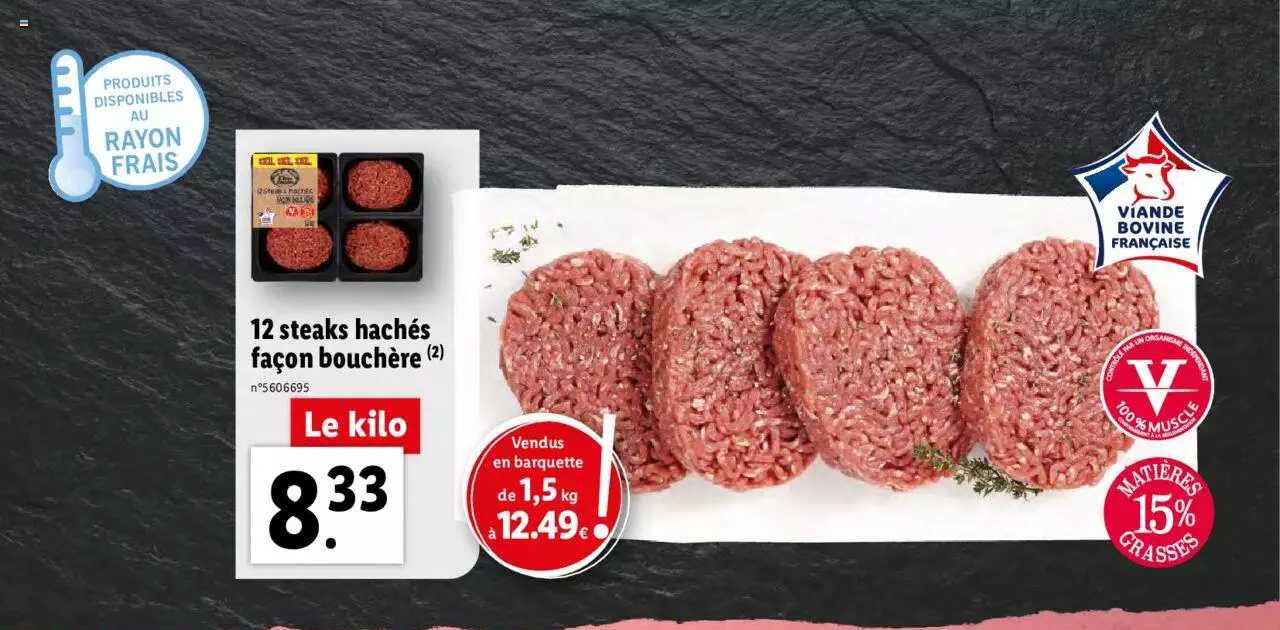 12 steaks hachés façon bouchère