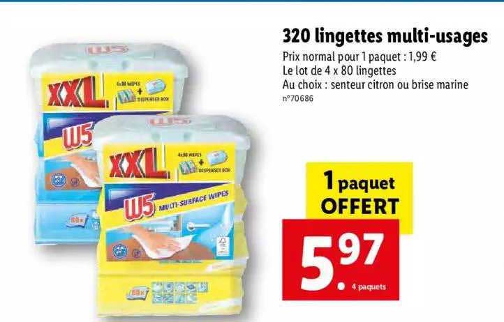 320 lingettes multi-usages