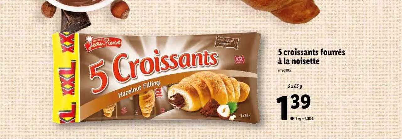 5 Croissants Fourrés à La Noisette Maître Jean Pierre