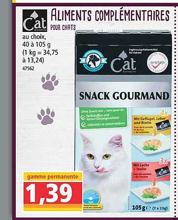 aliments complémentaires pour chats cat