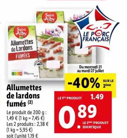 allumettes de lardons fumés saint alby