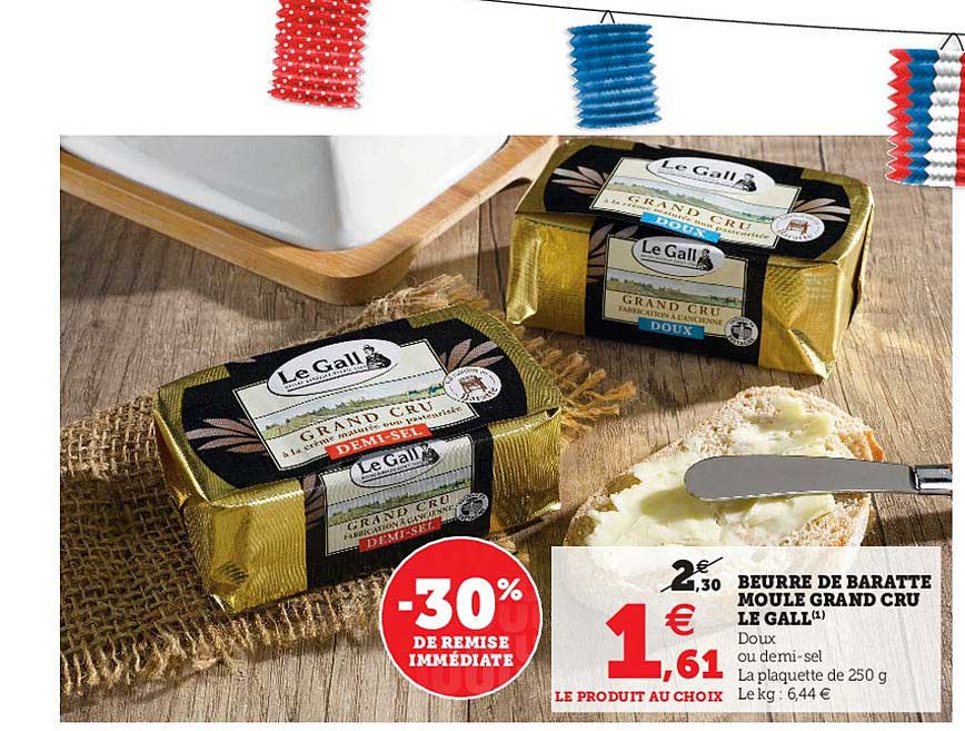 beurre de baratte moulé grand cru le gall