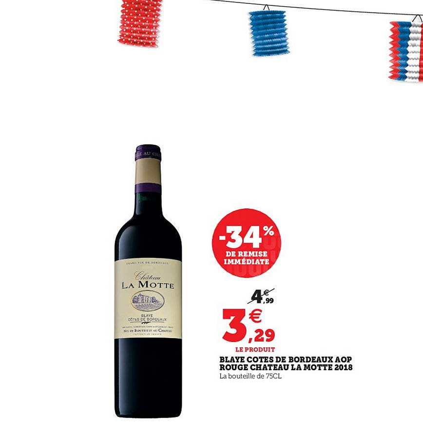 blaye côtes de bordeaux aop rouge chateau la motte 2018