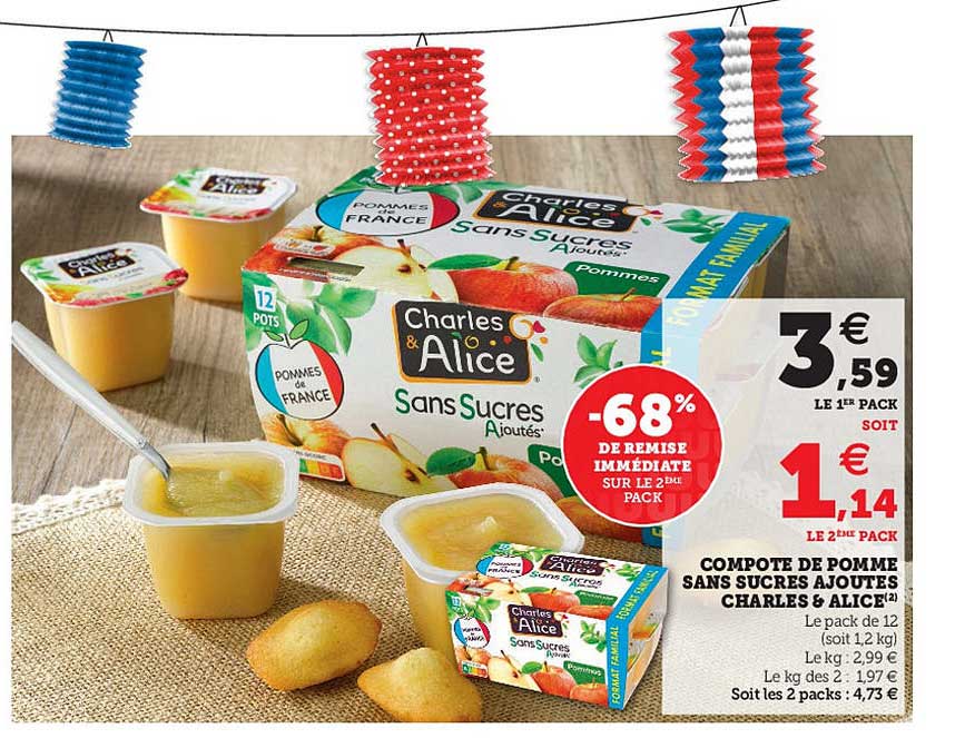 compote de pomme sans sucres ajouté charles & alice