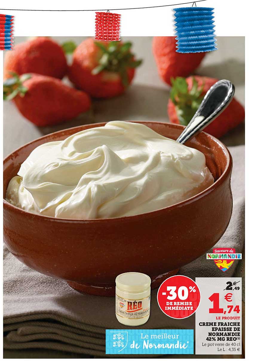 crème fraîche épaisse de normandi 42% mg réo