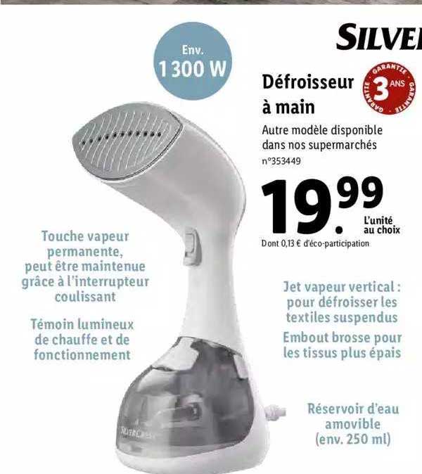 défroisseur à main silver crest