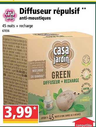 diffuseur répulsif anti-moustiques casa jardin