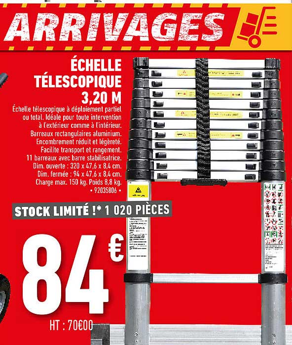 échelle Télescopique 3,20 M