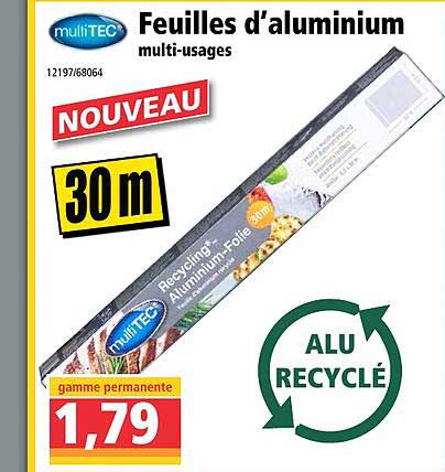 feuilles d'aluminium multi-usages multitec