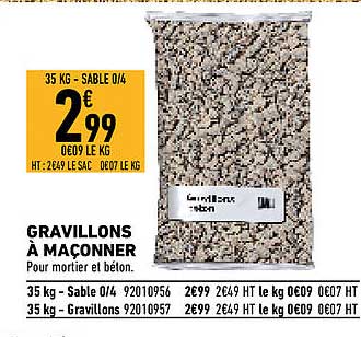 gravillons à maçonner