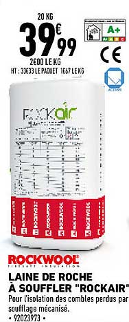 laine de roche à souffler "rockair" rockwool
