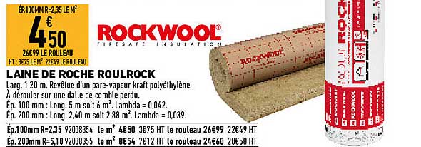 laine de roche roulrock rockwool