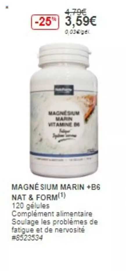 magnésium marin +b6 nat & form