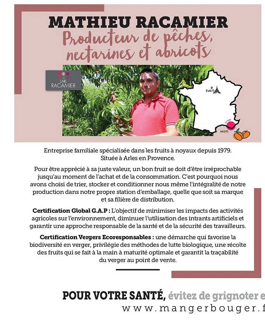 mathieu racamier : producteur de pêches, nectarines et abricots