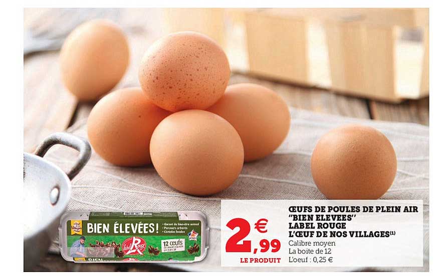 oeufs de poules de plein air "bien élevées" label rouge l'œuf de nos villages