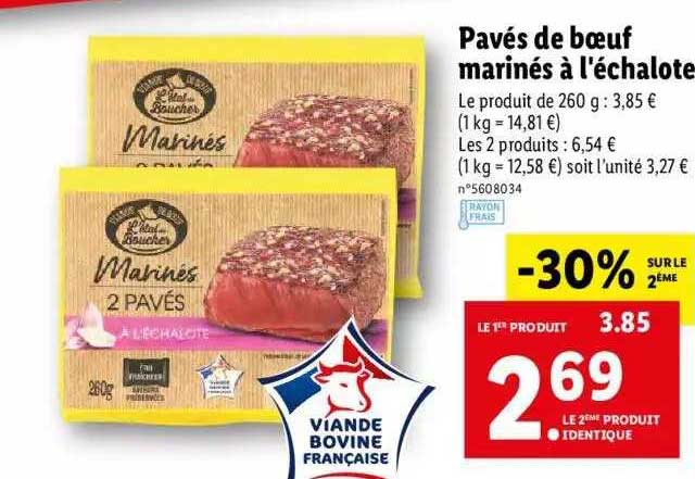 pavés de boeuf marinés à l'échalote