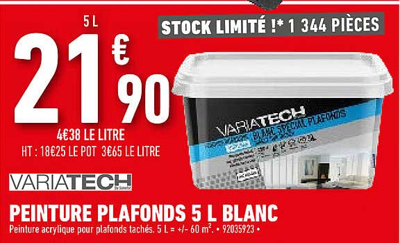 Peinture Plafonds 5 L Blanc Variatech
