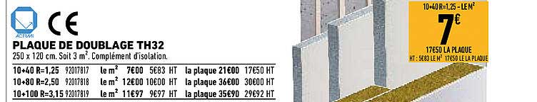 plaque de doublage th32