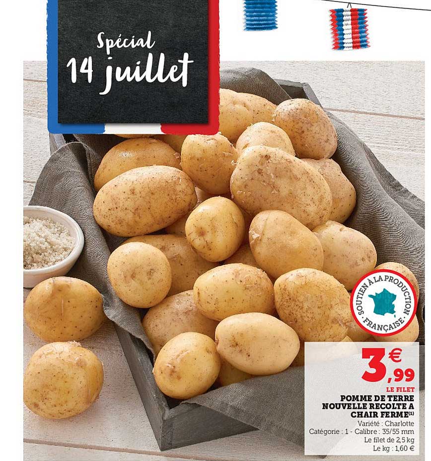 pomme de terre nouvelle récolte à chair ferme