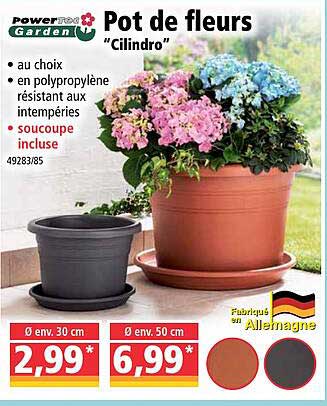 Pot De Fleurs "cilindro" Powertec Garden