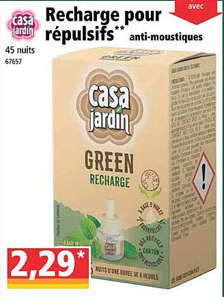 recharge pour répulsifs anti-moustiques casa jardin
