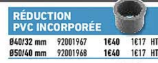 réduction pvc incorporée
