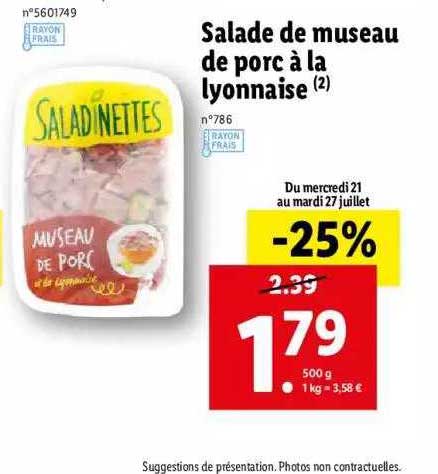 Salade De Museau De Porc à La Lyonnaise Saladinettes