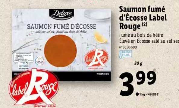 saumon fumé d'écosse label rouge deluxe