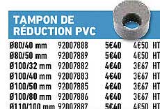 tampon de réduction pvc