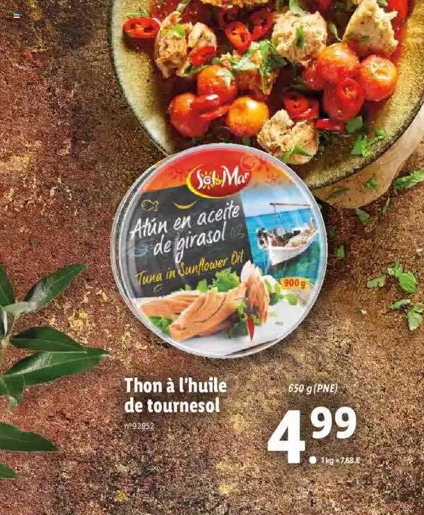 thon à l'huile de tournesol sol mar