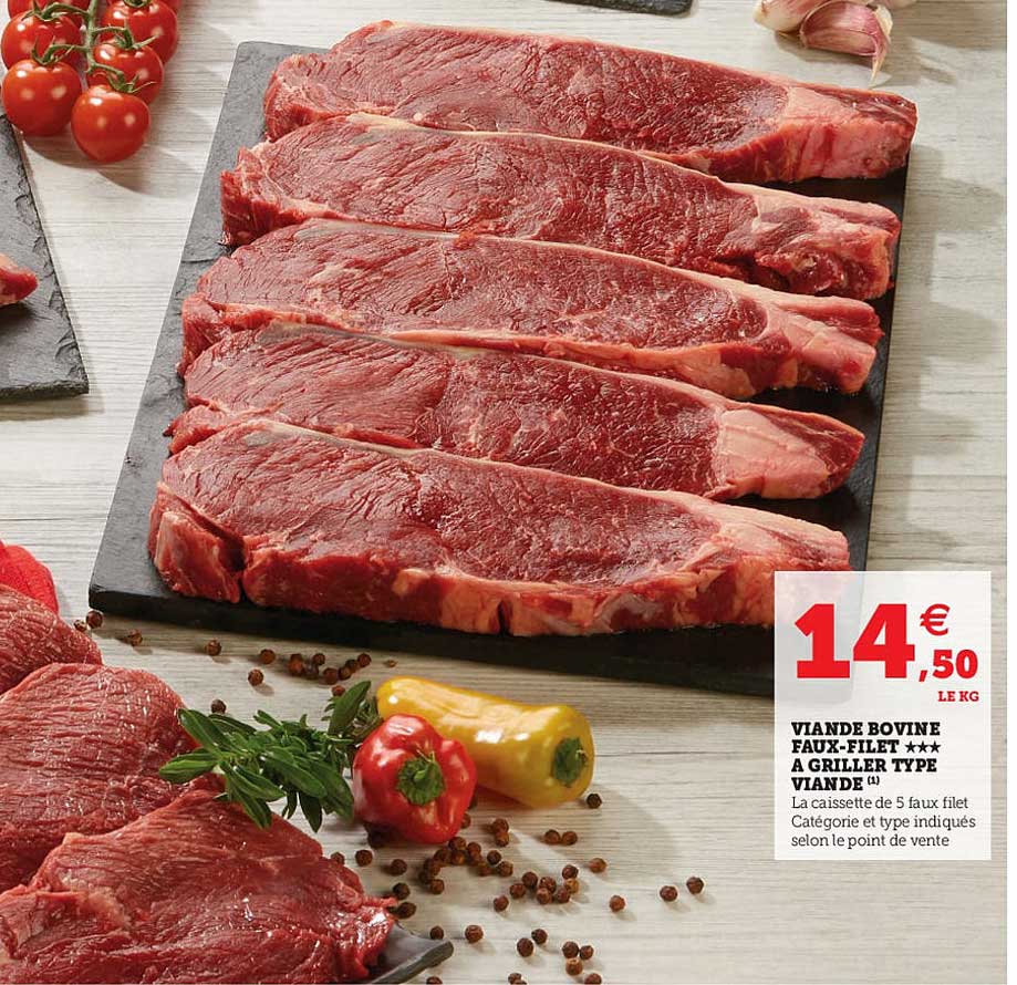 viande bovine : faux-filet à griller type viande