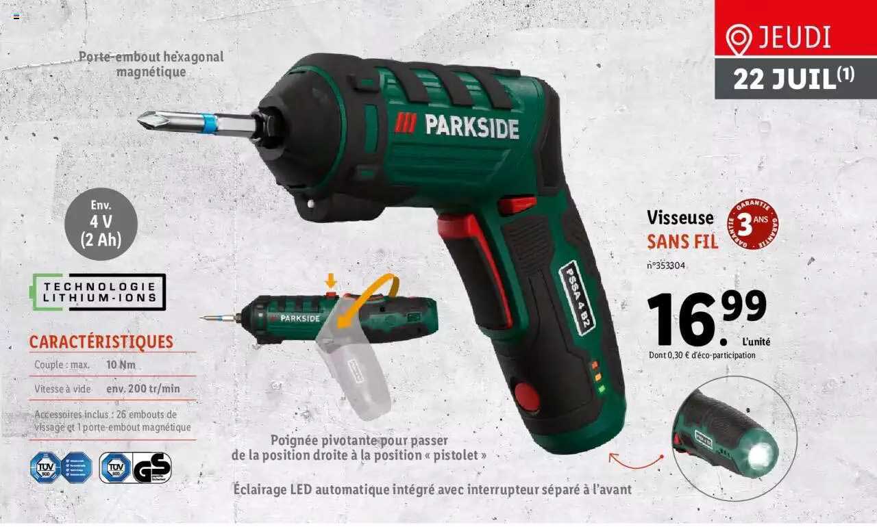 Visseuse Sans Fil Parkside