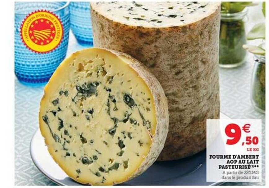 fourme d'ambert aop au lait pasteurisé