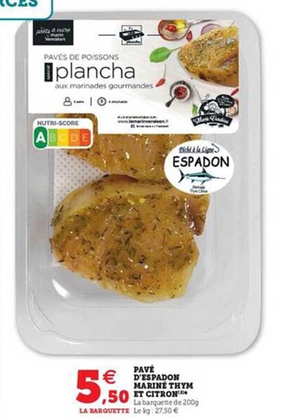 pavé d'espadon mariné thym et citron