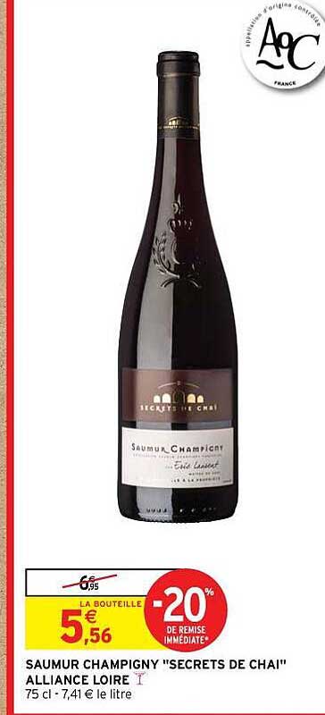 saumur champigny "secrets de chai" alliance loire